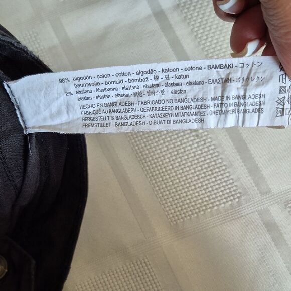 Zara Man Black Pants with Gold Button - Picture 6 of 16